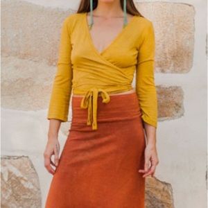 Bohemian folk wrap top size S
